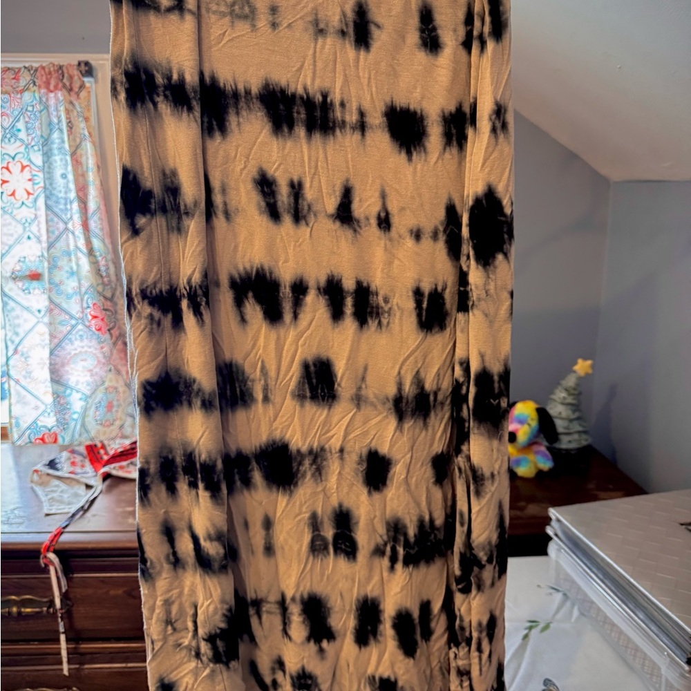 Blue and white Tie-Dye Maxi Dress